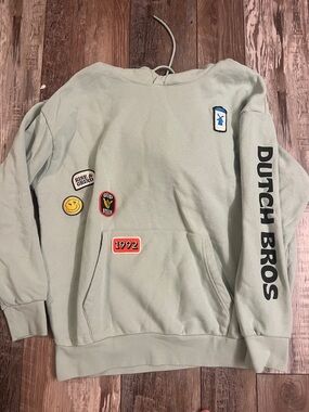 Dutch Bros Sage Crewneck Sweatshirt with Patch Details